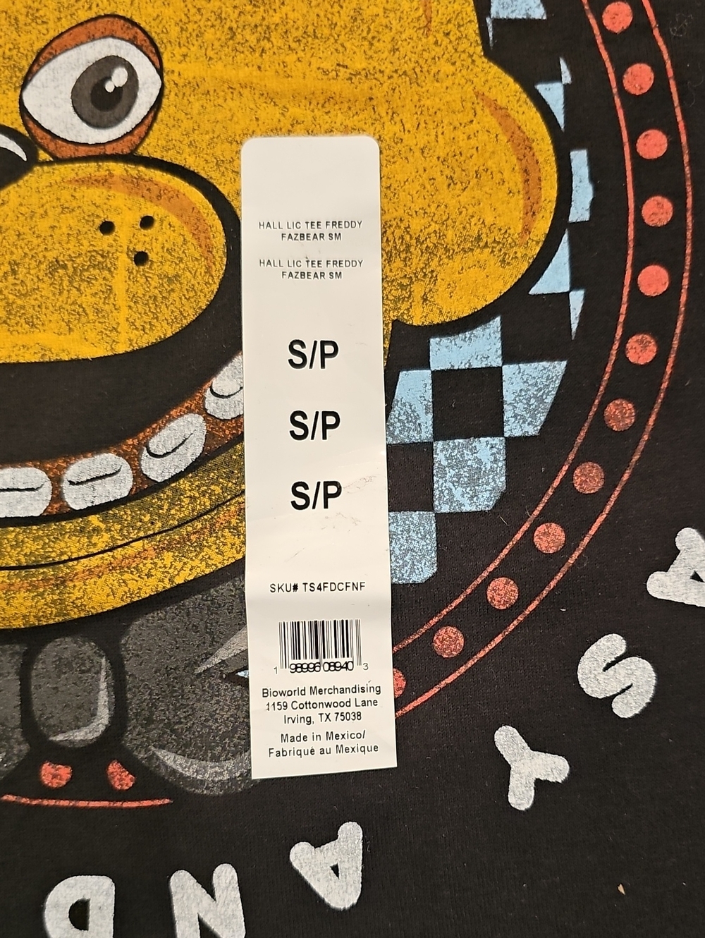 V Black Freddy Fazdears Pizza Five Nights At Freddys Shirt Size S - Picture 6 of 6